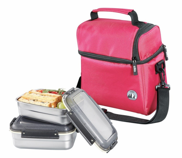 Cilio Isoliertasche ROCCA mit Lunchboxen rot