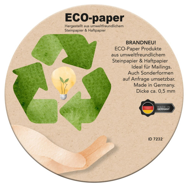 ECO-paper, Untersetzer 100 mm rund, ca. 0,5 mm dick