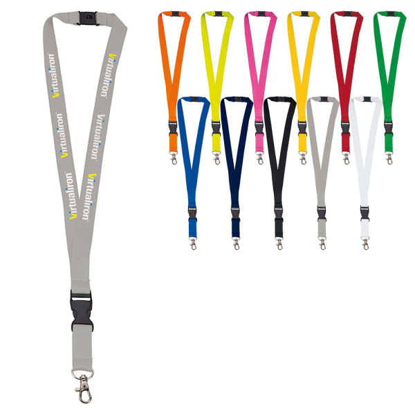 Polyester-Lanyard 20mm mit Schnalle und Haken
