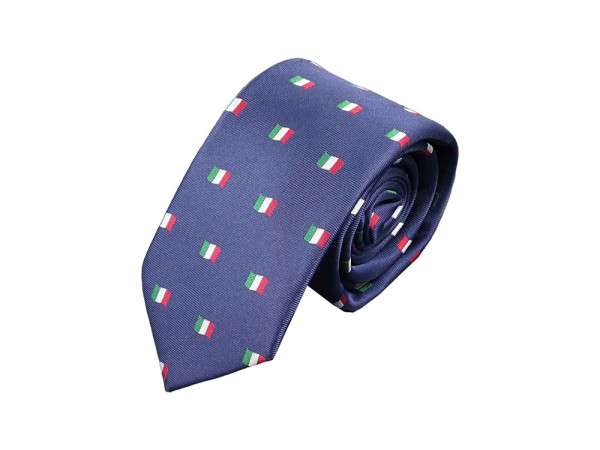 Krawatte für Herren aus Mikrofaser - Elegant und Schmal - Handgefertigt in Italien - Italien Flagge 