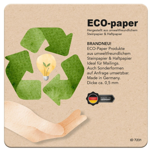 ECO-paper, Untersetzer 100 x 100 mm, ca. 0,5 mm dick