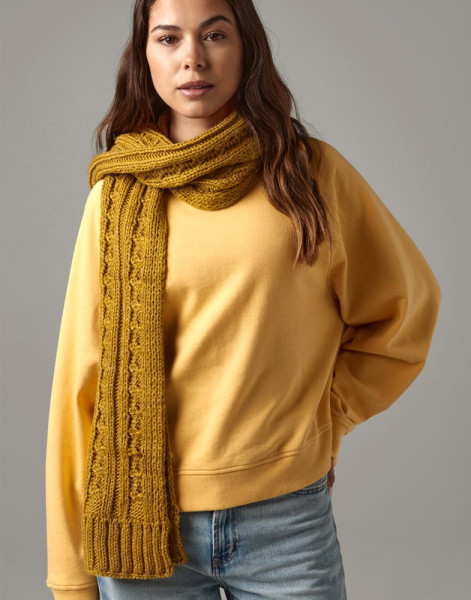 Cable Knit Melange Scarf
