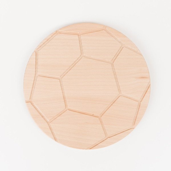 Holzbrett Fußball aus Buche Ø260x15 mm