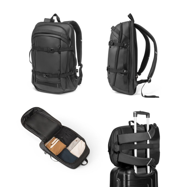 KAMPALA. Laptop-Rucksack aus 900D hochdichtem recyceltem Polyester mit wasserdichter Beschichtung un